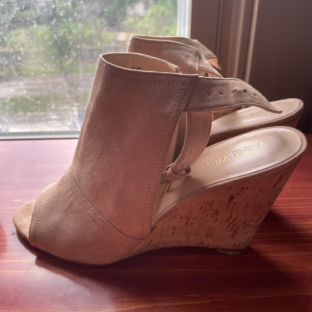 Tan Nine West wedge shoes